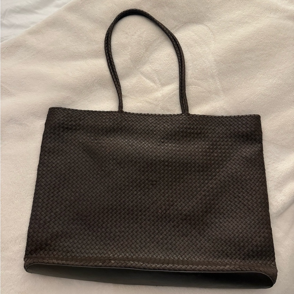 Quince Italian Leather Handwoven Tote